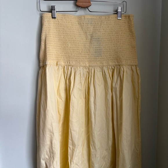 Pretty little thing plt yellow shirred smocked waist maxi skirt size 14 - Picture 3 of 6